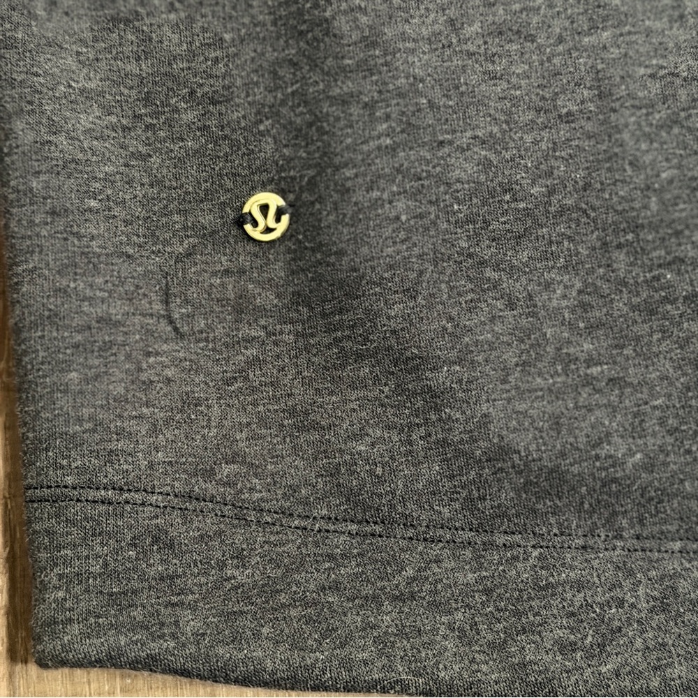 Lululemon Principal Dancer Women 8 Heathered Black French Terry Oversized Long - Picture 11 of 13
